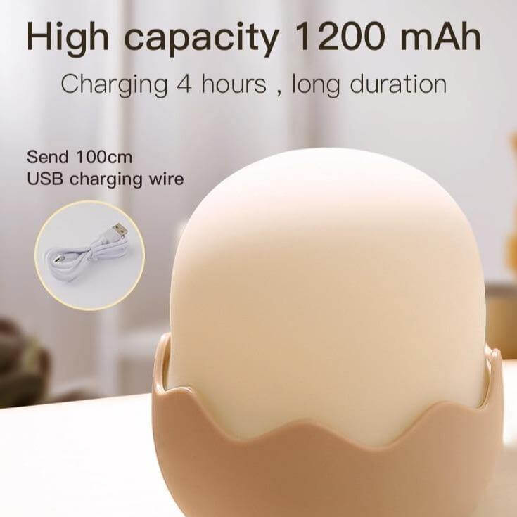 Rechargeable Silicone Chicken Egg Led Night Touch Lamp - MaviGadget