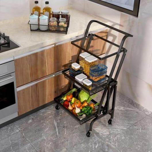 Parallel Folding Multifunction Kitchen Storage Rack - MaviGadget