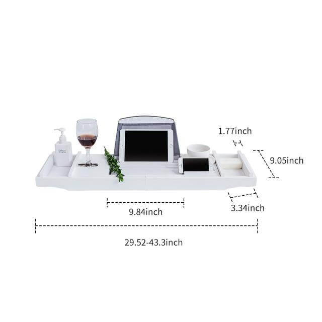 Extendable Bathtub Non-Slip Food Drink Tray - MaviGadget