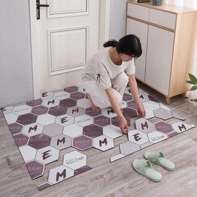 Non-Slip Dust Proof Nordic Style Hexagon Door Mat - MaviGadget