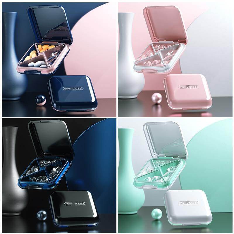 4-Grid Capsule Pill Box Travel Organizer - MaviGadget