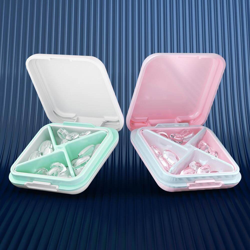 4-Grid Capsule Pill Box Travel Organizer - MaviGadget