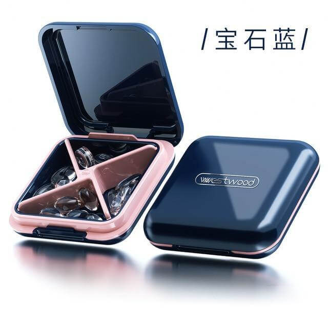 4-Grid Capsule Pill Box Travel Organizer - MaviGadget