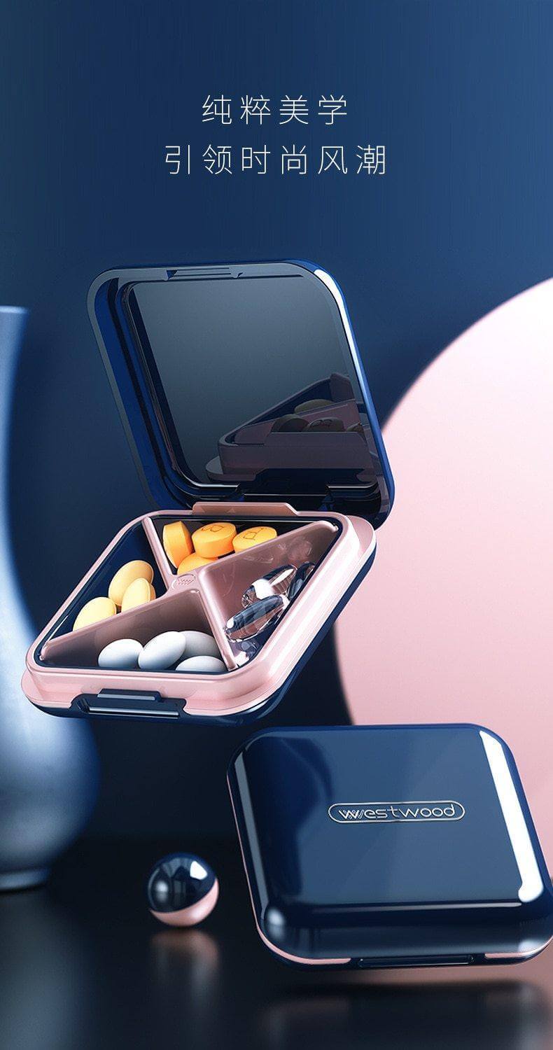 4-Grid Capsule Pill Box Travel Organizer - MaviGadget