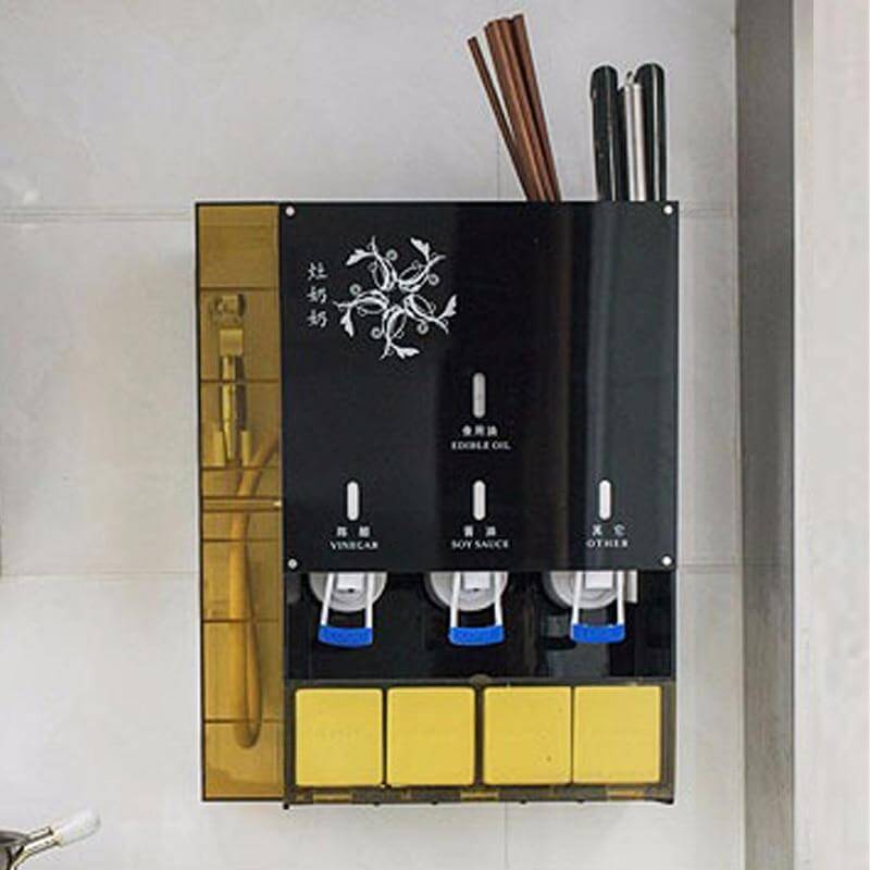 Multifunctional Seasoning Organizer with Oil Pump - MaviGadget