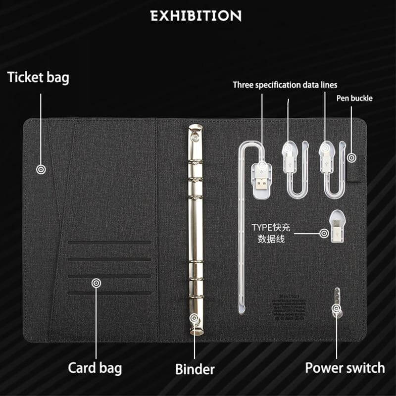 Business MultiFunctional Wireless Charging Notebook - MaviGadget