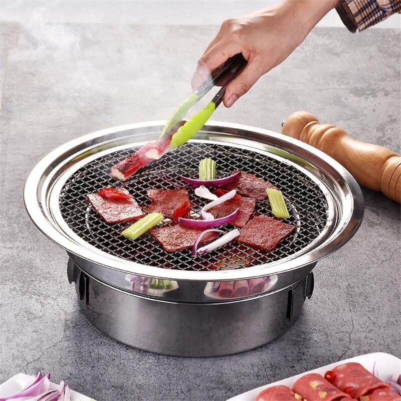 Portable Korean Style Stainless Steel Charcoal Camping Grill - MaviGadget