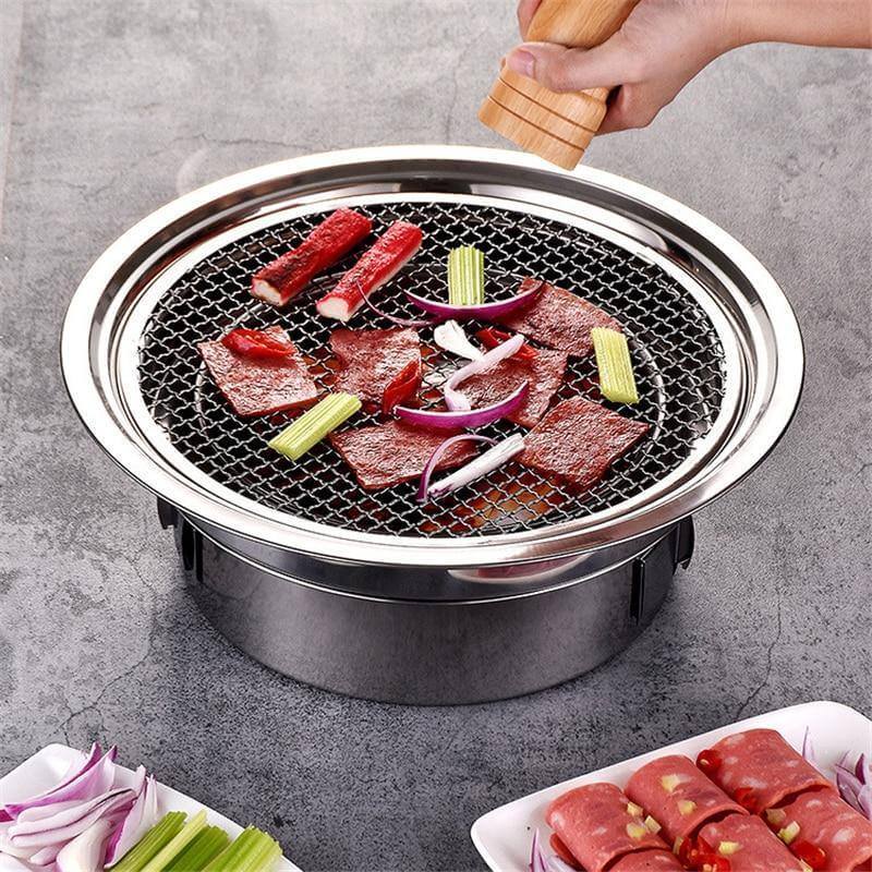 Portable Korean Style Stainless Steel Charcoal Camping Grill - MaviGadget