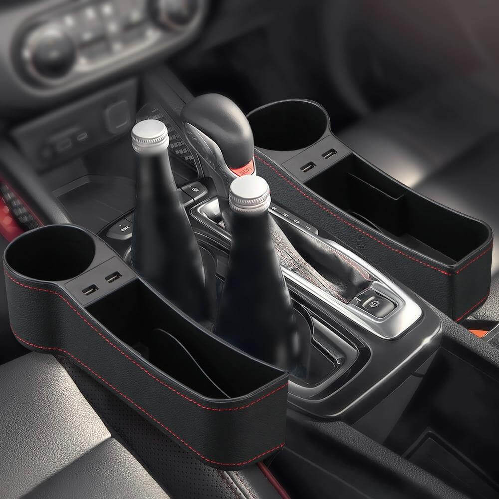 Leather USB Charger Car Seat Gap Organizer - MaviGadget