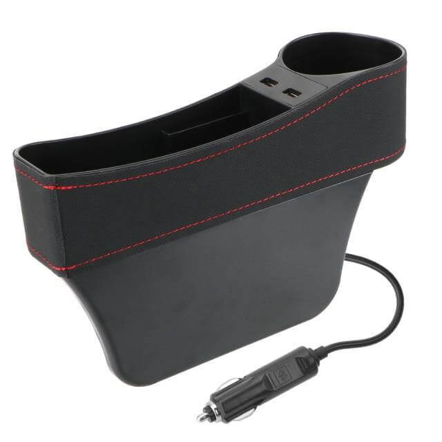 Leather USB Charger Car Seat Gap Organizer - MaviGadget