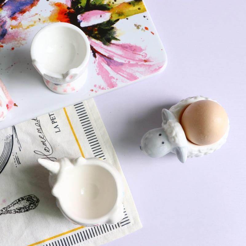 2Pcs Cute Animal Ceramic Breakfast Egg Holder - MaviGadget