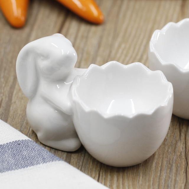 2Pcs Cute Animal Ceramic Breakfast Egg Holder - MaviGadget
