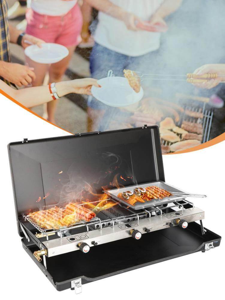 Portable 2 Burner Stove Grill - MaviGadget