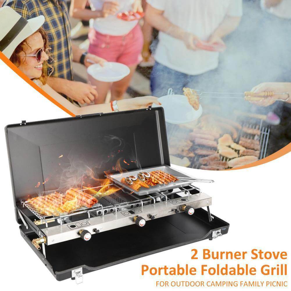 Portable 2 Burner Stove Grill - MaviGadget