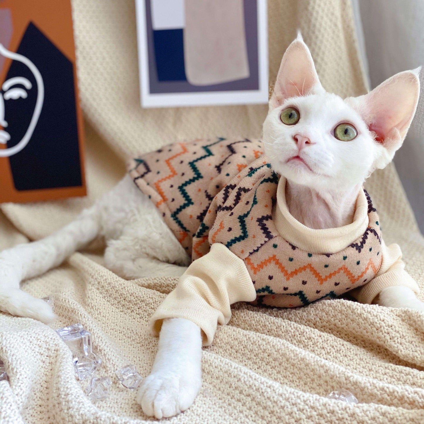 Ethnic Hairless Cat Sweater - MaviGadget