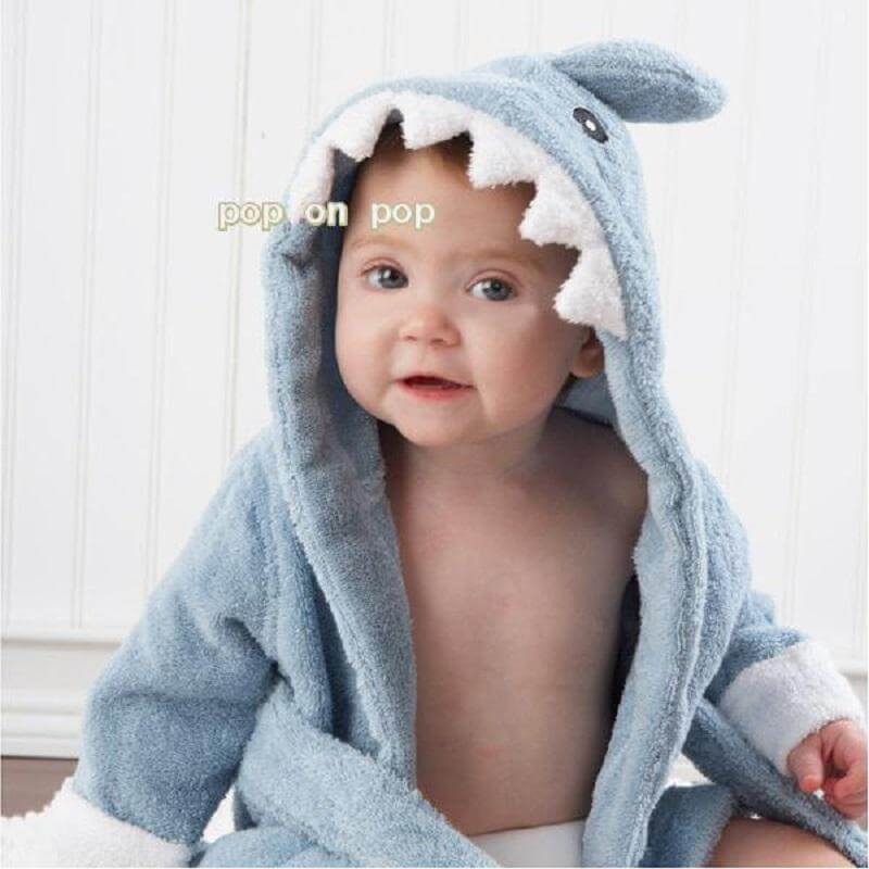 Blue Shark Baby Bath Towel - MaviGadget