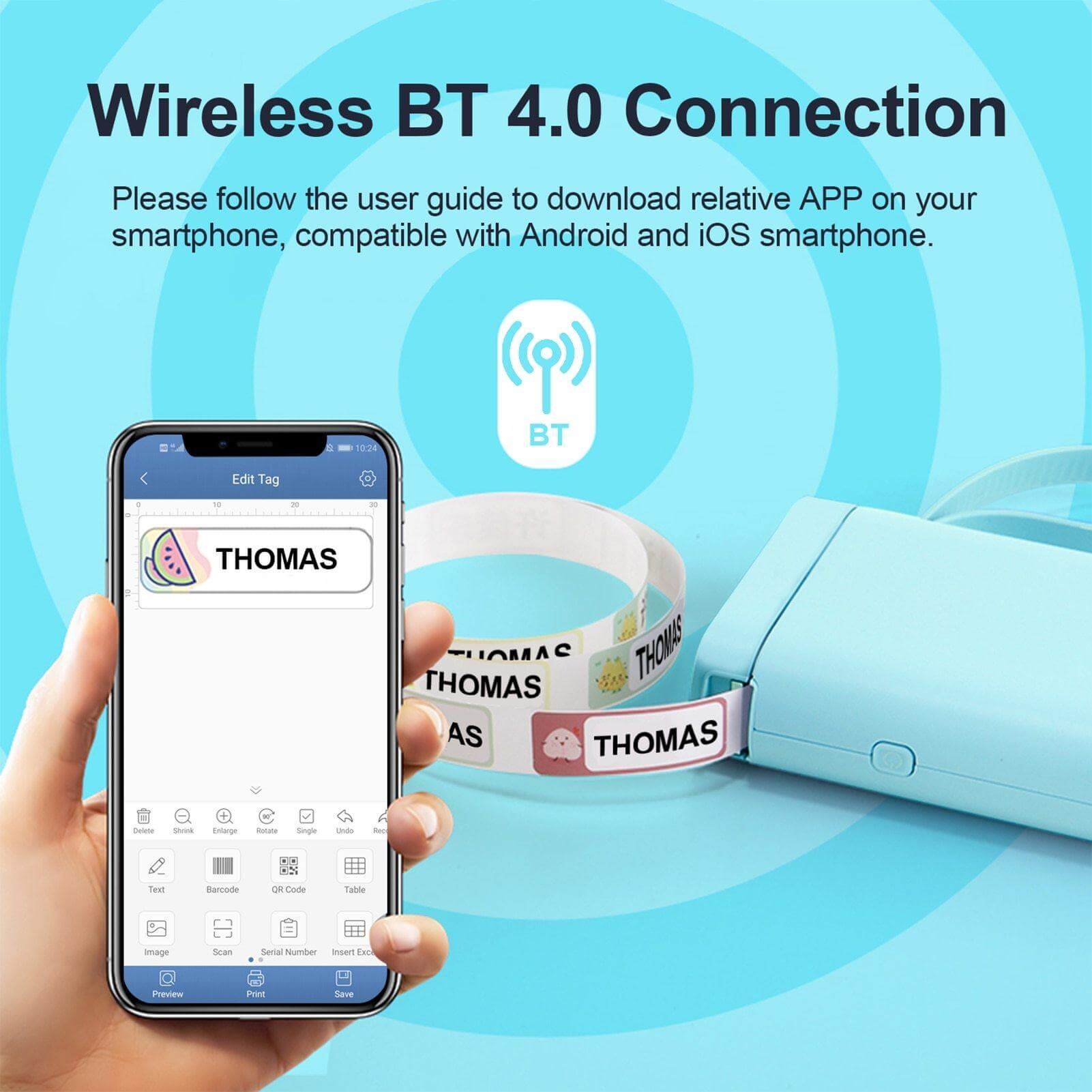 Portable Mini Wireless Label Pocket Printer - MaviGadget