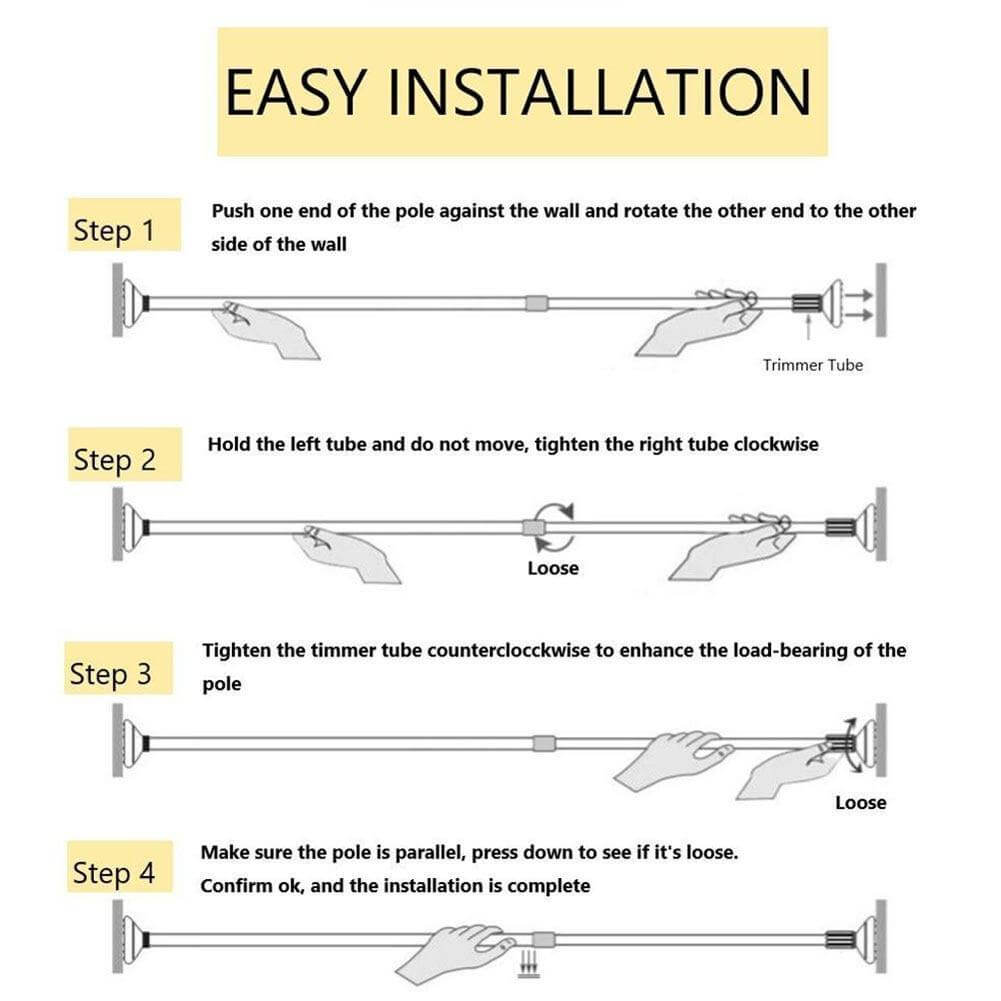 Adjustable Hanger Easy Install Rod - MaviGadget