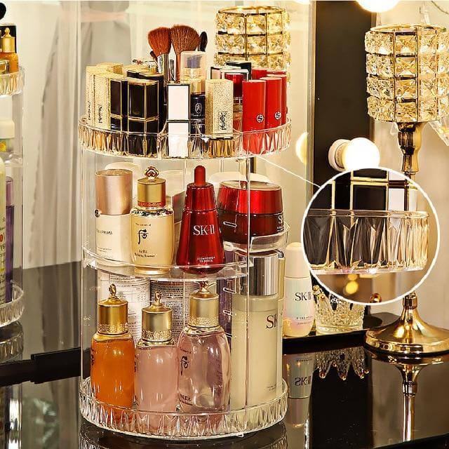 360 Degree Rotation Cosmetic MakeUp Cologne Organizer Box - MaviGadget