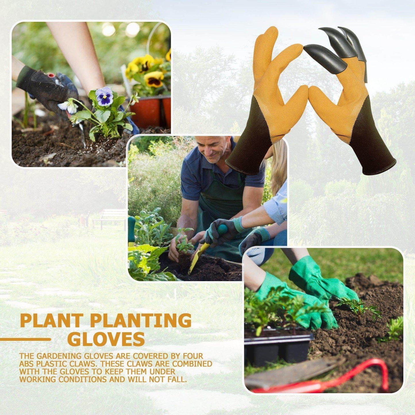 Garden Rubber Gloves with Fingertips Claws - MaviGadget