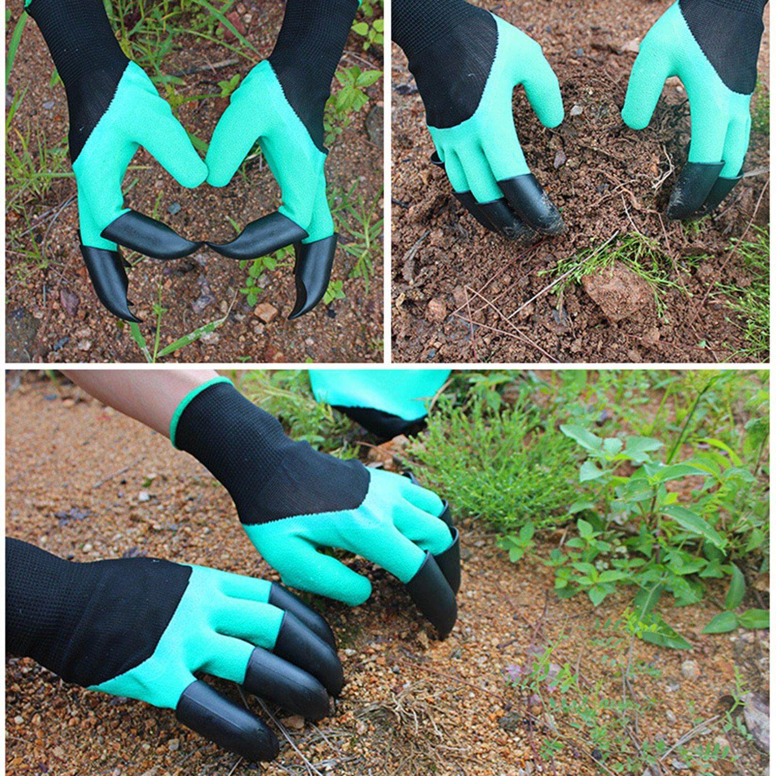Garden Rubber Gloves with Fingertips Claws - MaviGadget