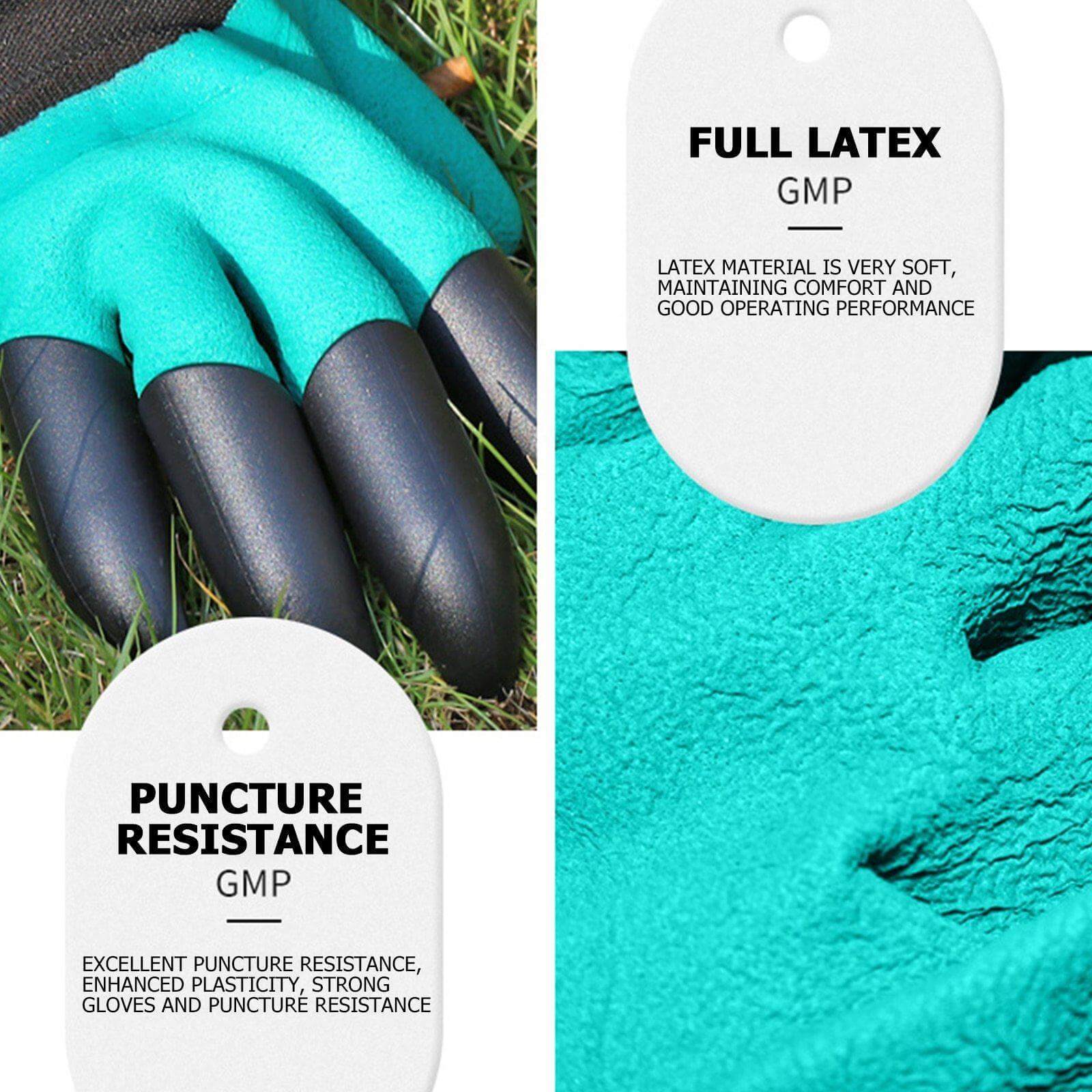 Garden Rubber Gloves with Fingertips Claws - MaviGadget