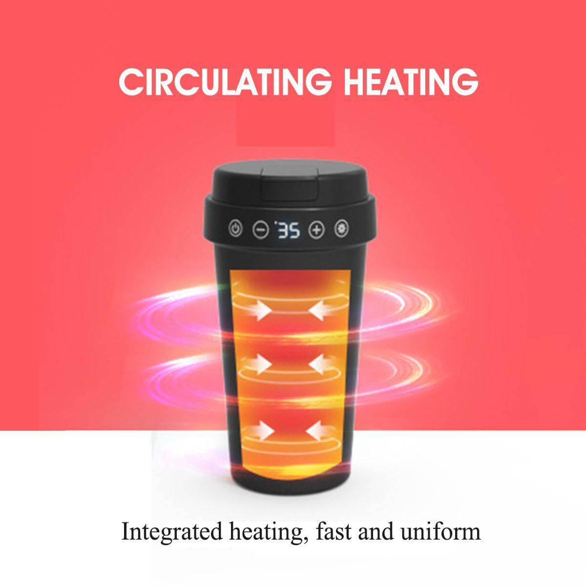 LCD Display Stainless Steel Car Electric Thermos - MaviGadget