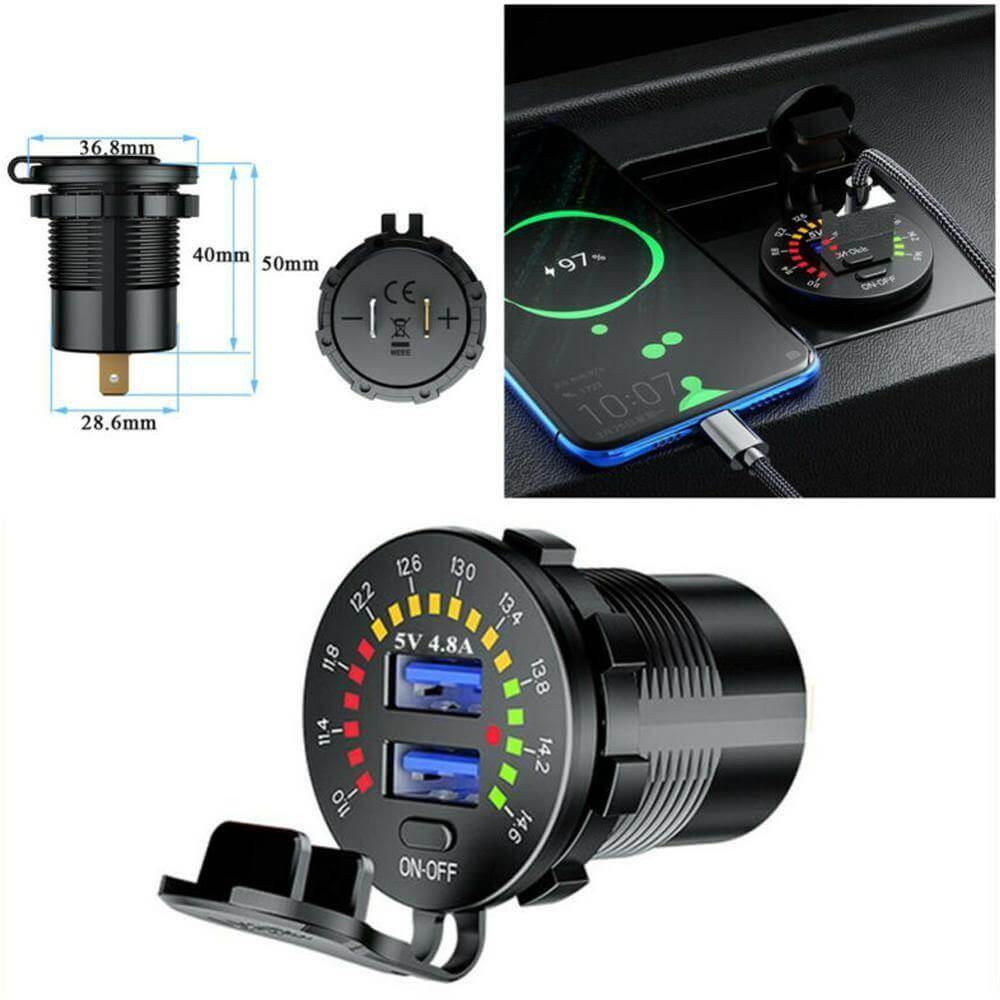 Led Display Fast Car Dual USB Charger - MaviGadget