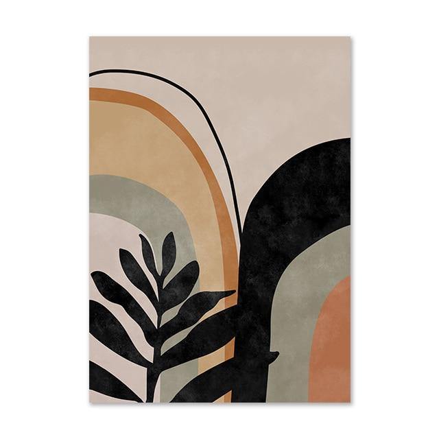 Minimalist Abstract Face Leaves Painting - MaviGadget