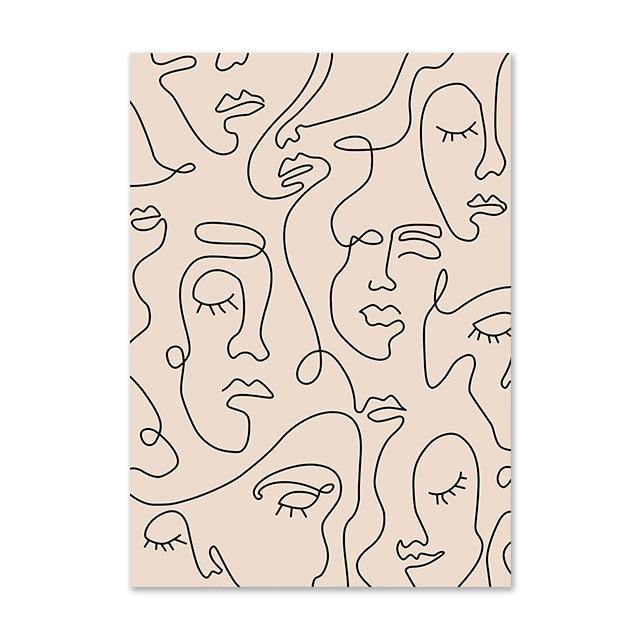 Minimalist Abstract Face Leaves Painting - MaviGadget