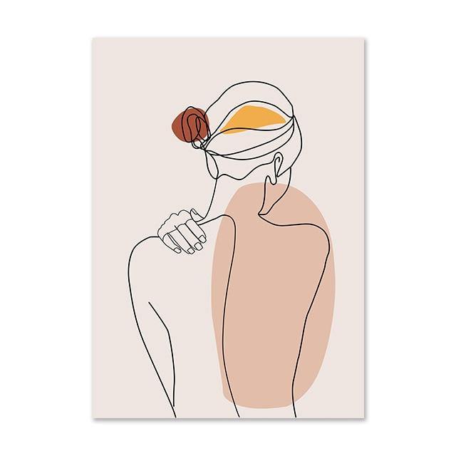 Minimalist Abstract Face Leaves Painting - MaviGadget