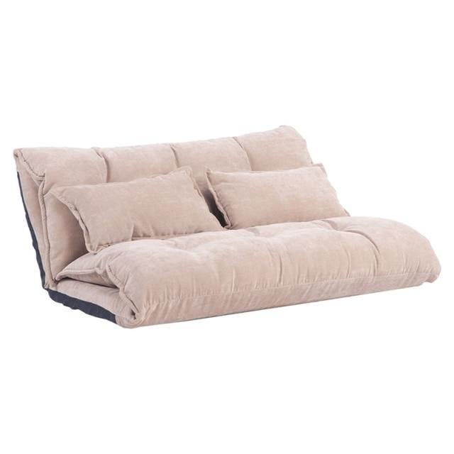 Modern Foldable PU Leather Leisure Floor Sofa Bed with 2 Pillows - MaviGadget