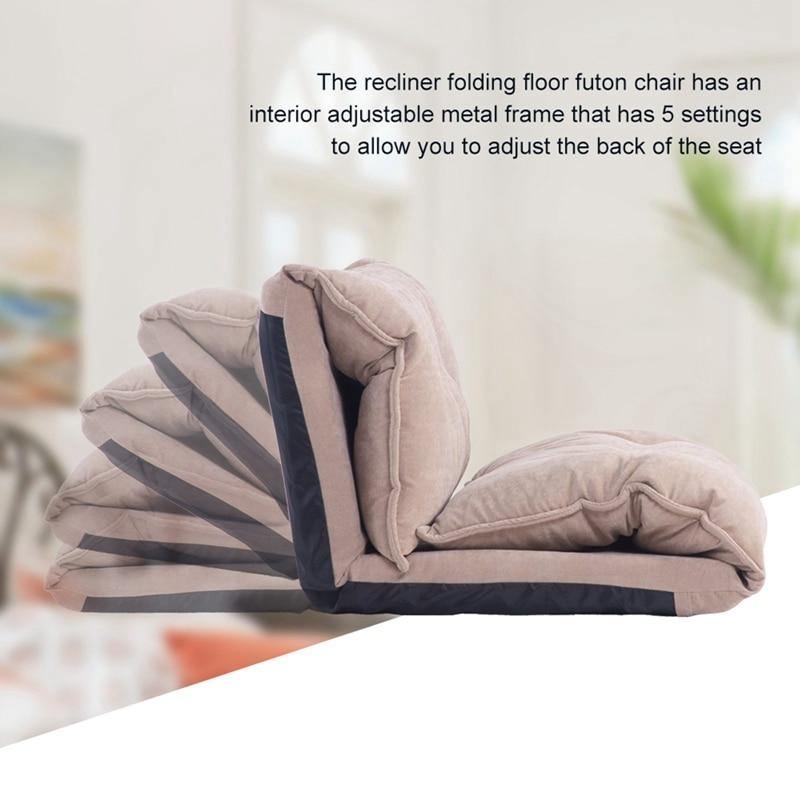 Modern Foldable PU Leather Leisure Floor Sofa Bed with 2 Pillows - MaviGadget