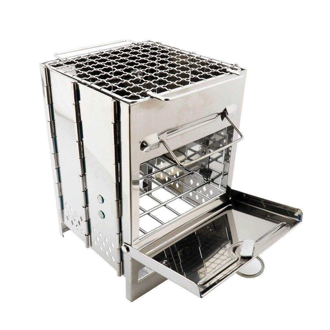 Outdoor Foldable Camping Stainless Steel Mini Charcoal Grill - MaviGadget