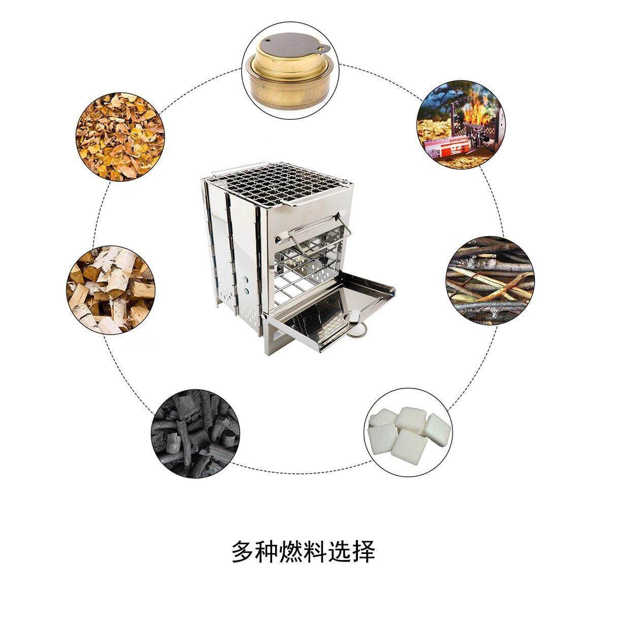 Outdoor Foldable Camping Stainless Steel Mini Charcoal Grill - MaviGadget
