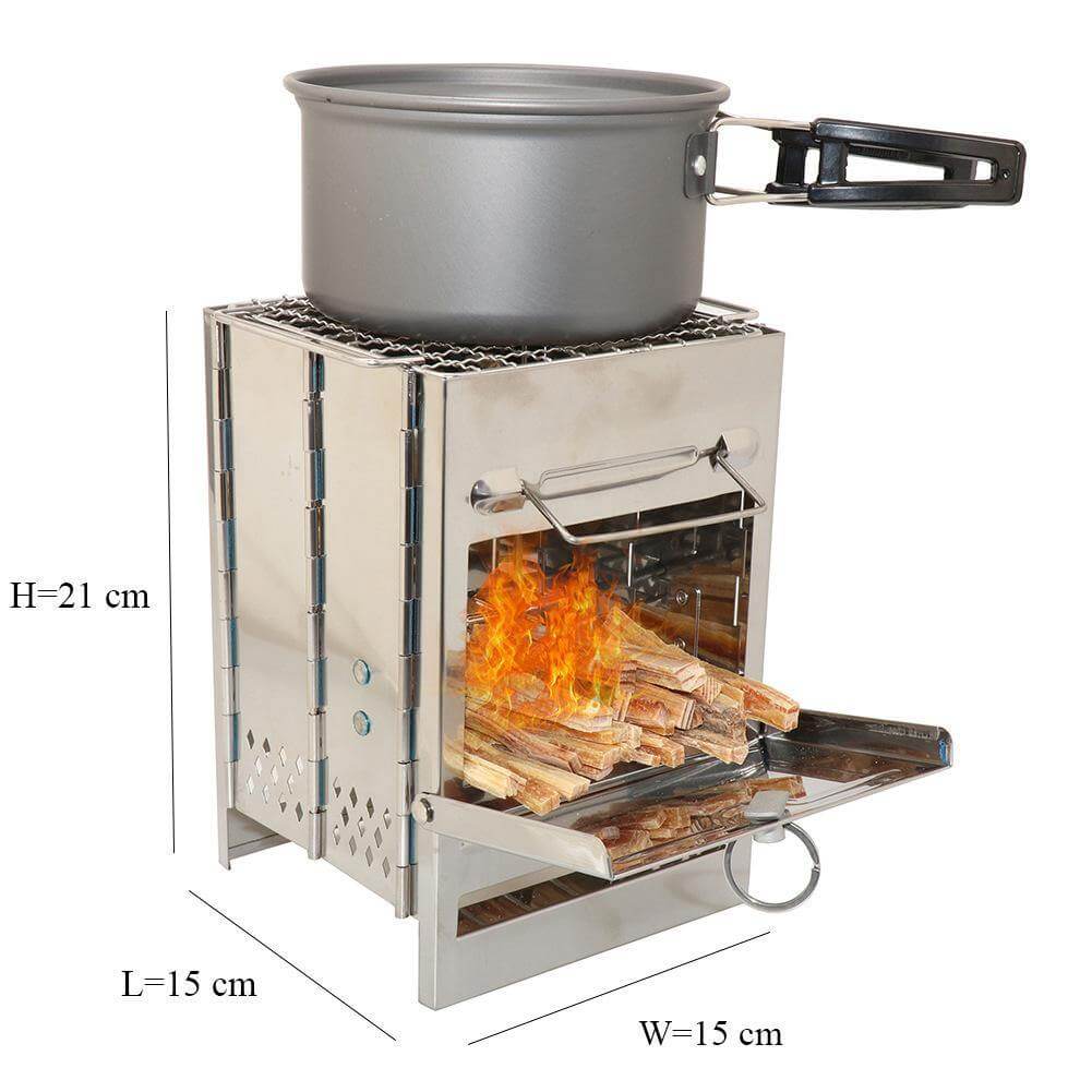 Outdoor Foldable Camping Stainless Steel Mini Charcoal Grill - MaviGadget