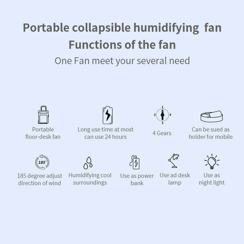 Portable Remote Control Air Conditioner Humidifier with Light - MaviGadget