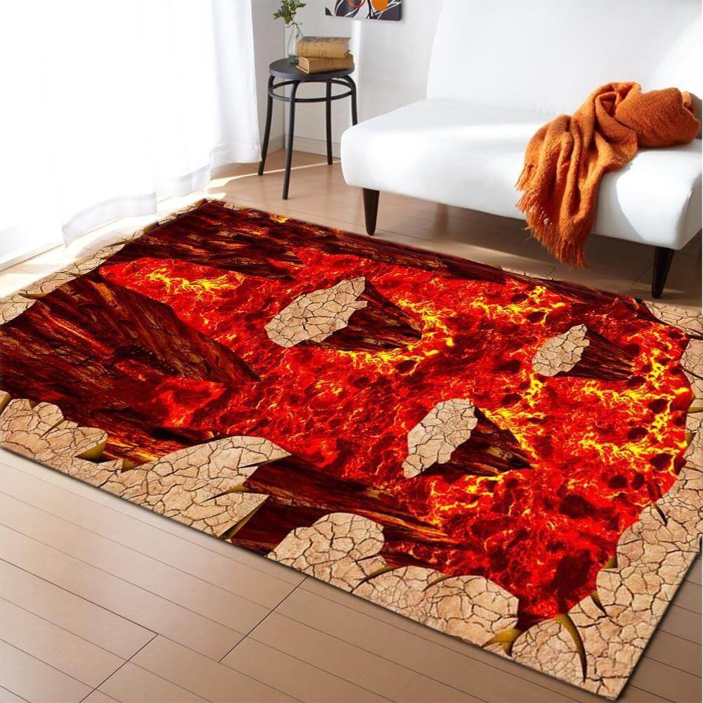 3D Volcanic Design Floor Rug - MaviGadget