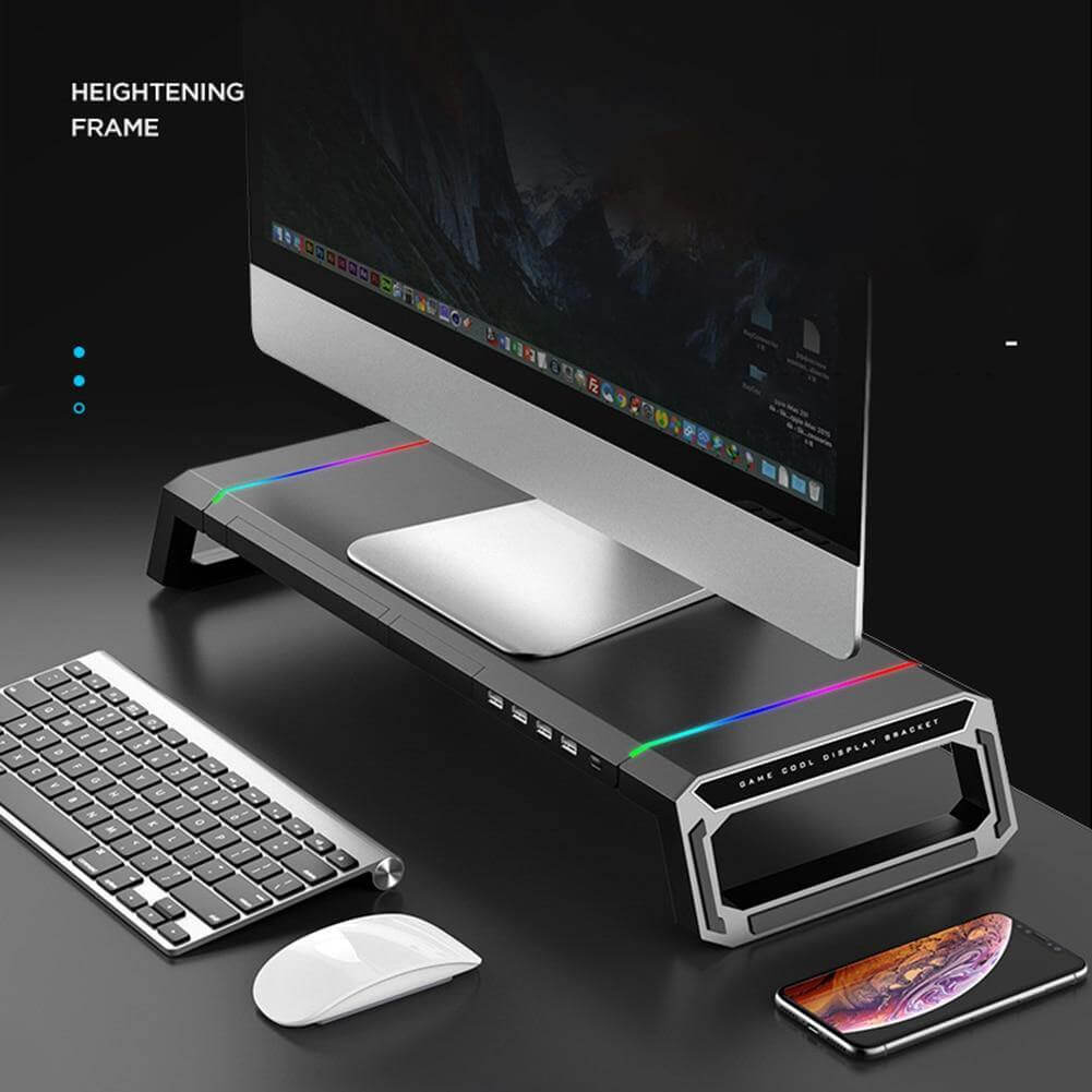 4 USB3.0 Hub Universal Computer Stand Riser Data Transfer Desk Organizer - MaviGadget