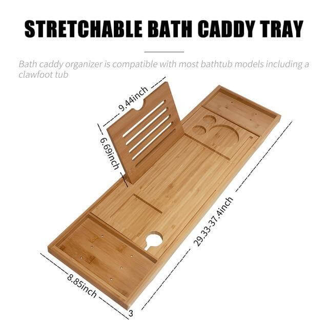 Extendable Bathtub Non-Slip Food Drink Tray - MaviGadget