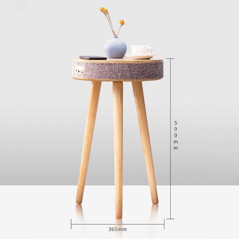 Smart Wooden Bluetooth Speaker Wireless Charging Coffee Side Table - MaviGadget