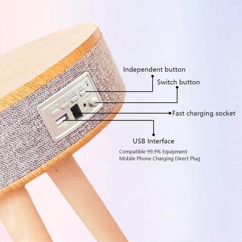 Smart Wooden Bluetooth Speaker Wireless Charging Coffee Side Table - MaviGadget