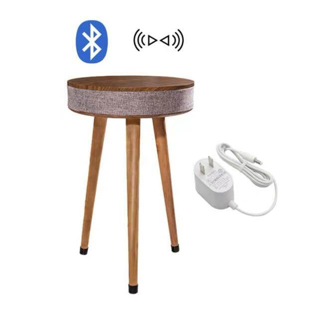 Smart Wooden Bluetooth Speaker Wireless Charging Coffee Side Table - MaviGadget