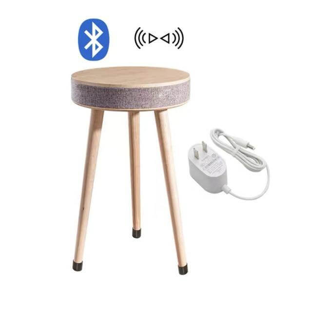 Smart Wooden Bluetooth Speaker Wireless Charging Coffee Side Table - MaviGadget