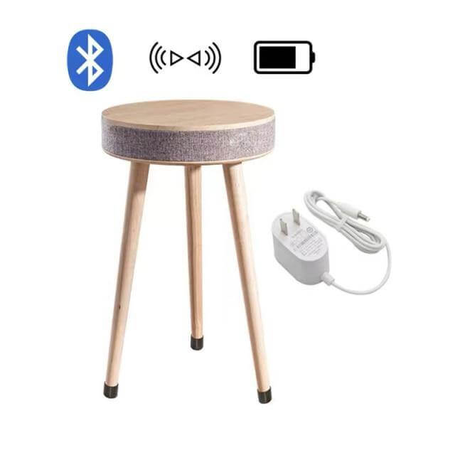 Smart Wooden Bluetooth Speaker Wireless Charging Coffee Side Table - MaviGadget