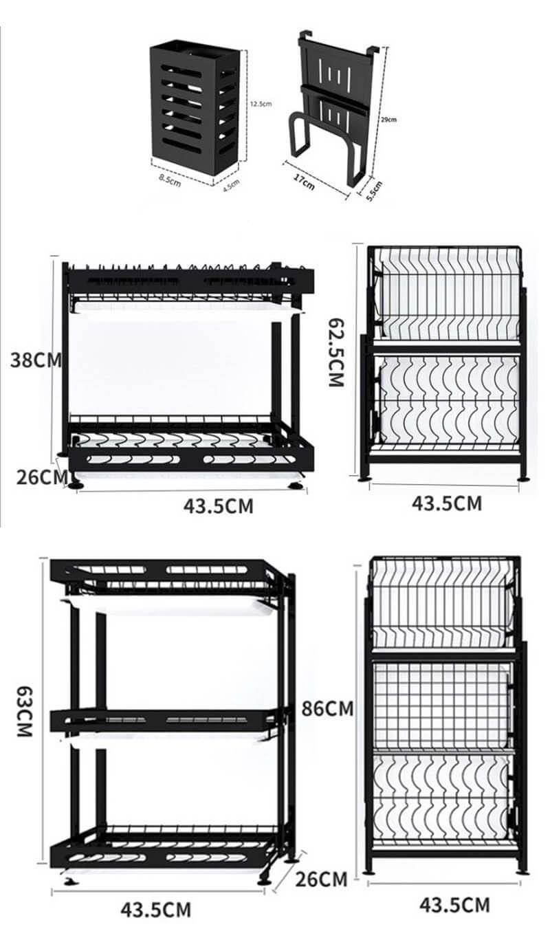 Foldable Stainless Steel Kitchen Dish Drainer Rack - MaviGadget