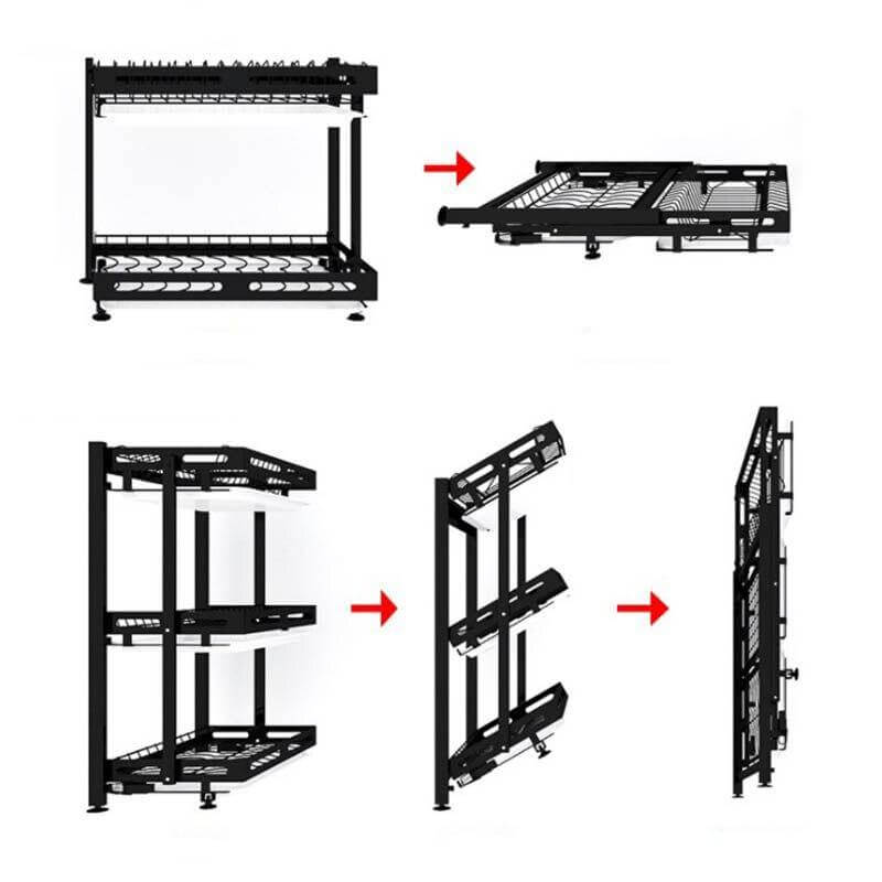 Foldable Stainless Steel Kitchen Dish Drainer Rack - MaviGadget