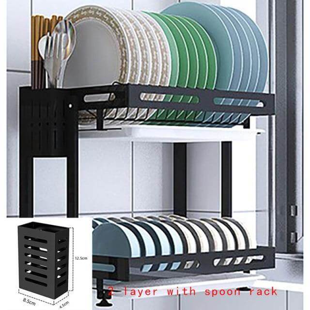 Foldable Stainless Steel Kitchen Dish Drainer Rack - MaviGadget