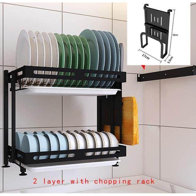 Foldable Stainless Steel Kitchen Dish Drainer Rack - MaviGadget