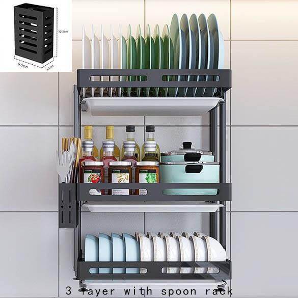 Foldable Stainless Steel Kitchen Dish Drainer Rack - MaviGadget